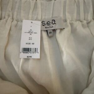 Sea New York Liat White Linen Shorts